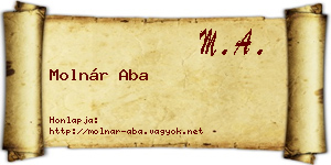 Molnár Aba névjegykártya