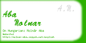 aba molnar business card